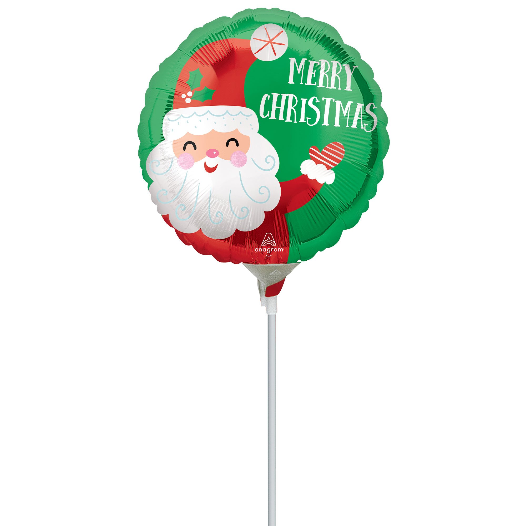 22cm Inflated Smiley Satin Santa Merry Christmas A15