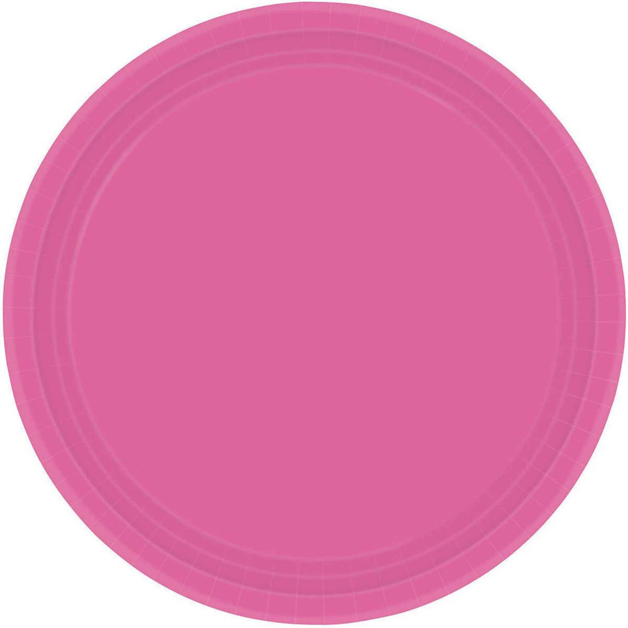 Paper Plates 23cm Round 20CT - Bright Pink NPC