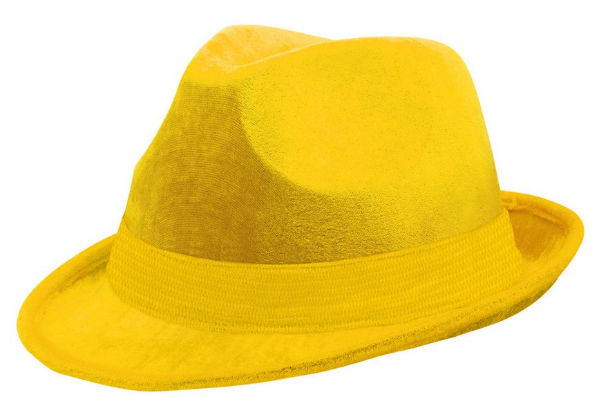 Fedora Velour Hat  - Yellow