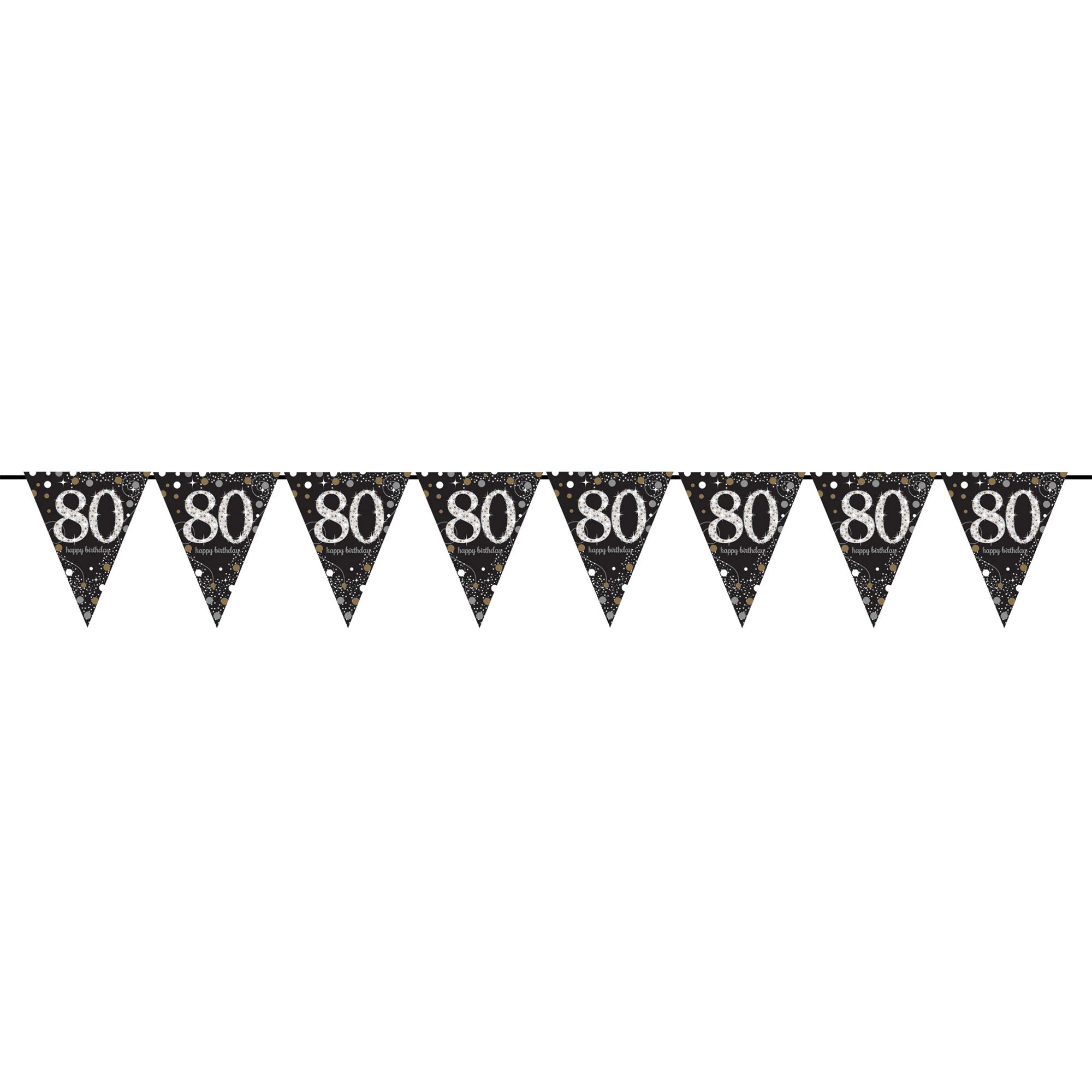 Sparkling Celebration 80 Prismatic Pennant Banner - Plastic