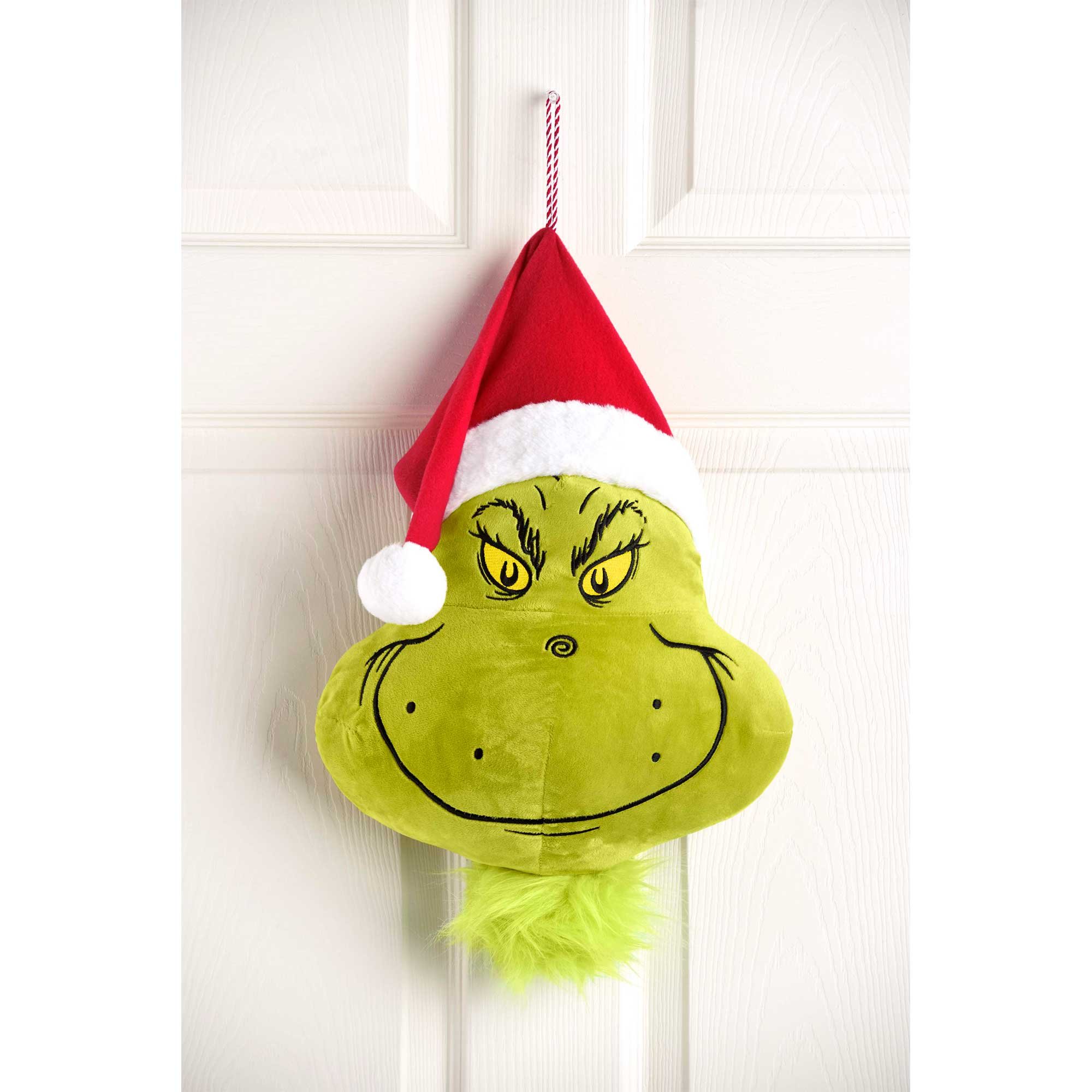 Dr. Seuss The Grinch Head Plush Door Hanger Decoration