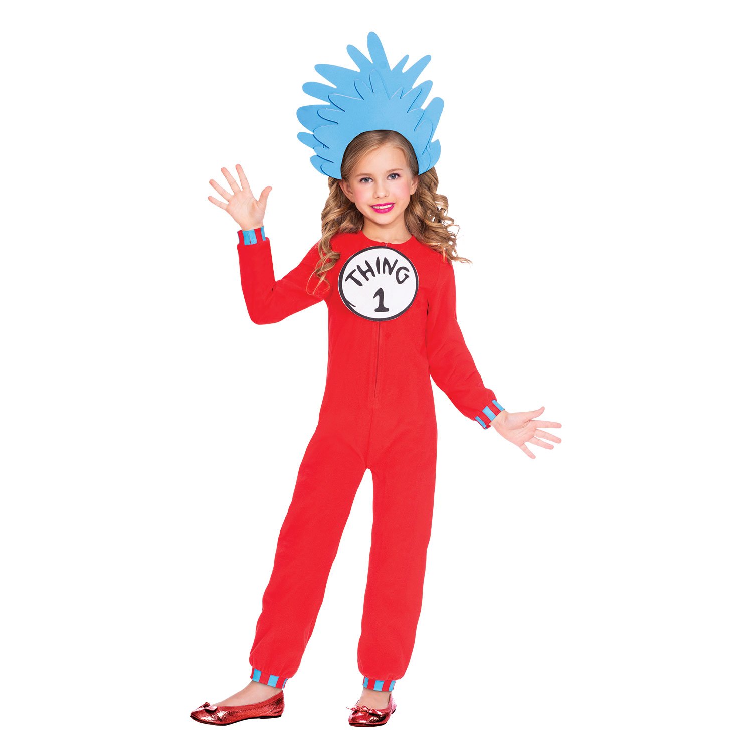Costume Thing 1 & 2 Jumpsuit Childs 10-12 Years
