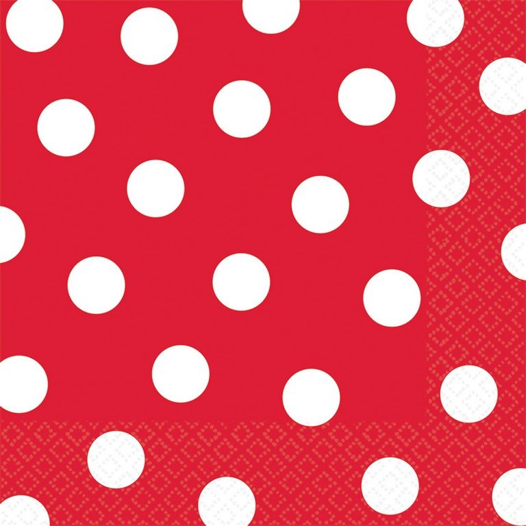 Dots Lunch Napkins Apple Red