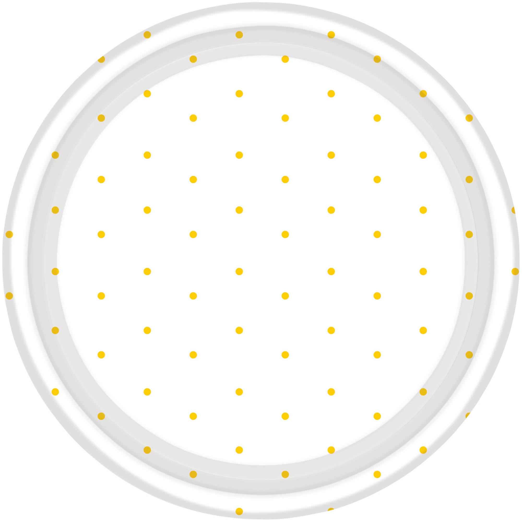 Dots Paper Plates 17cm Round 8CT - Sunshine Yellow NPC
