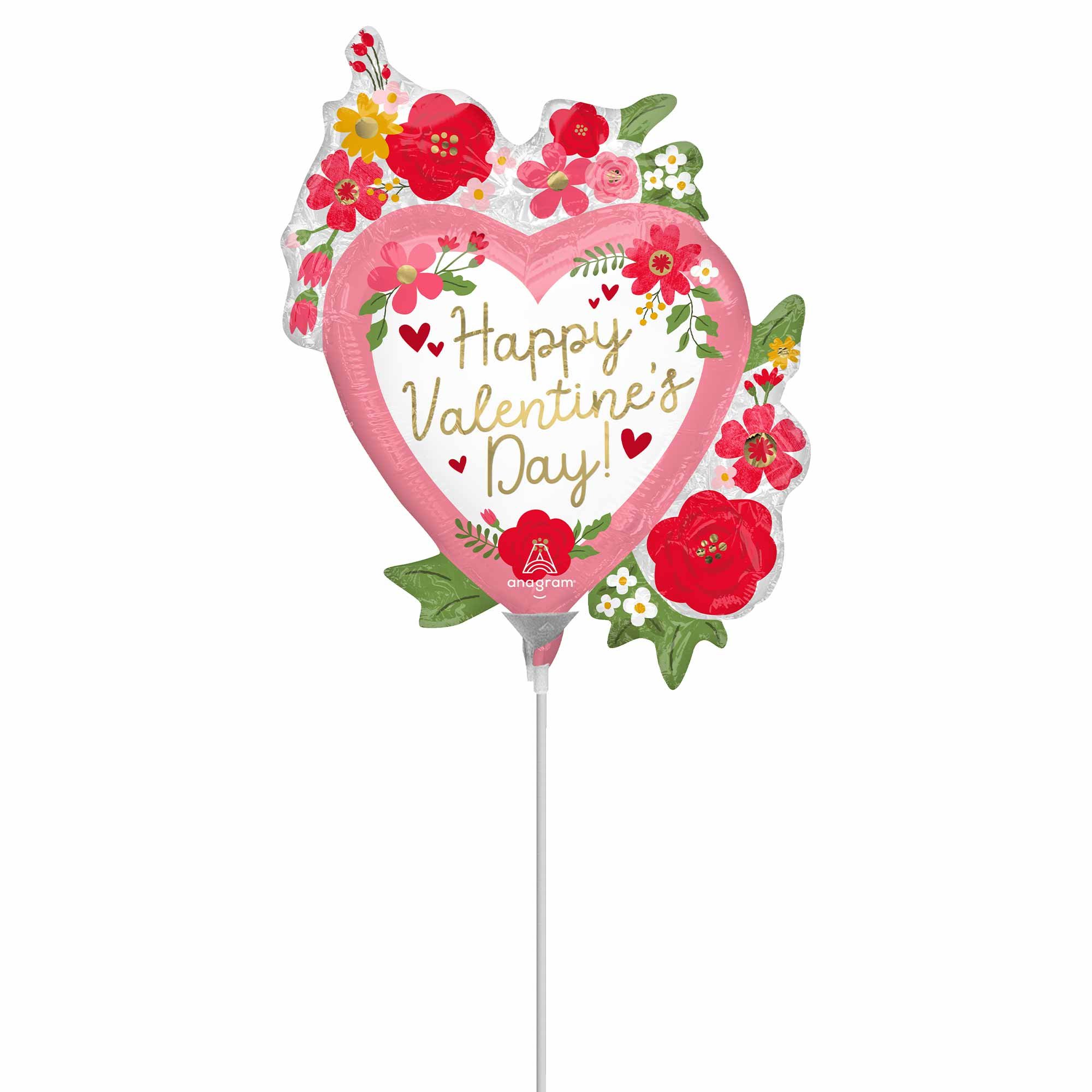 Mini Shape Inflated Happy Valentine's Day Floral A30