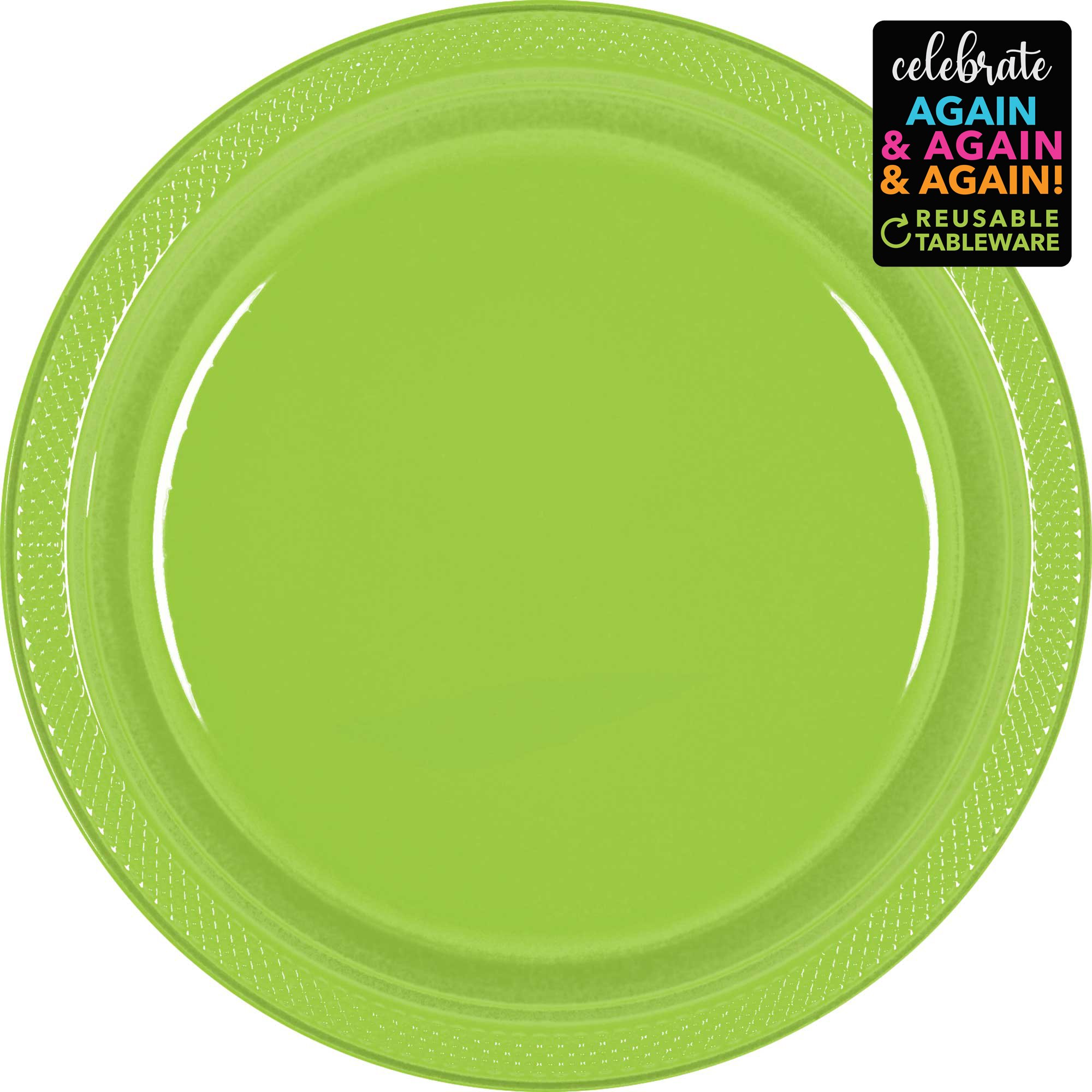 Premium Plastic Plates 26cm 20 Pack - Kiwi