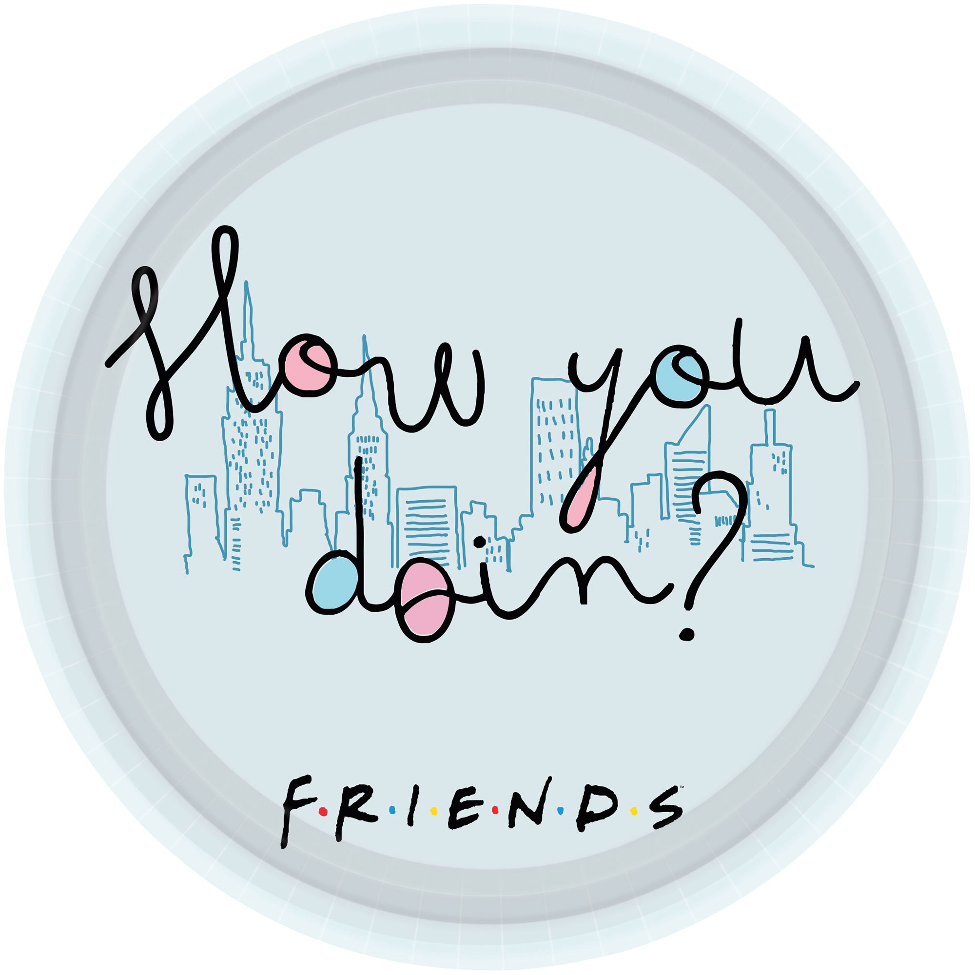 Friends 23cm Round Paper Plates