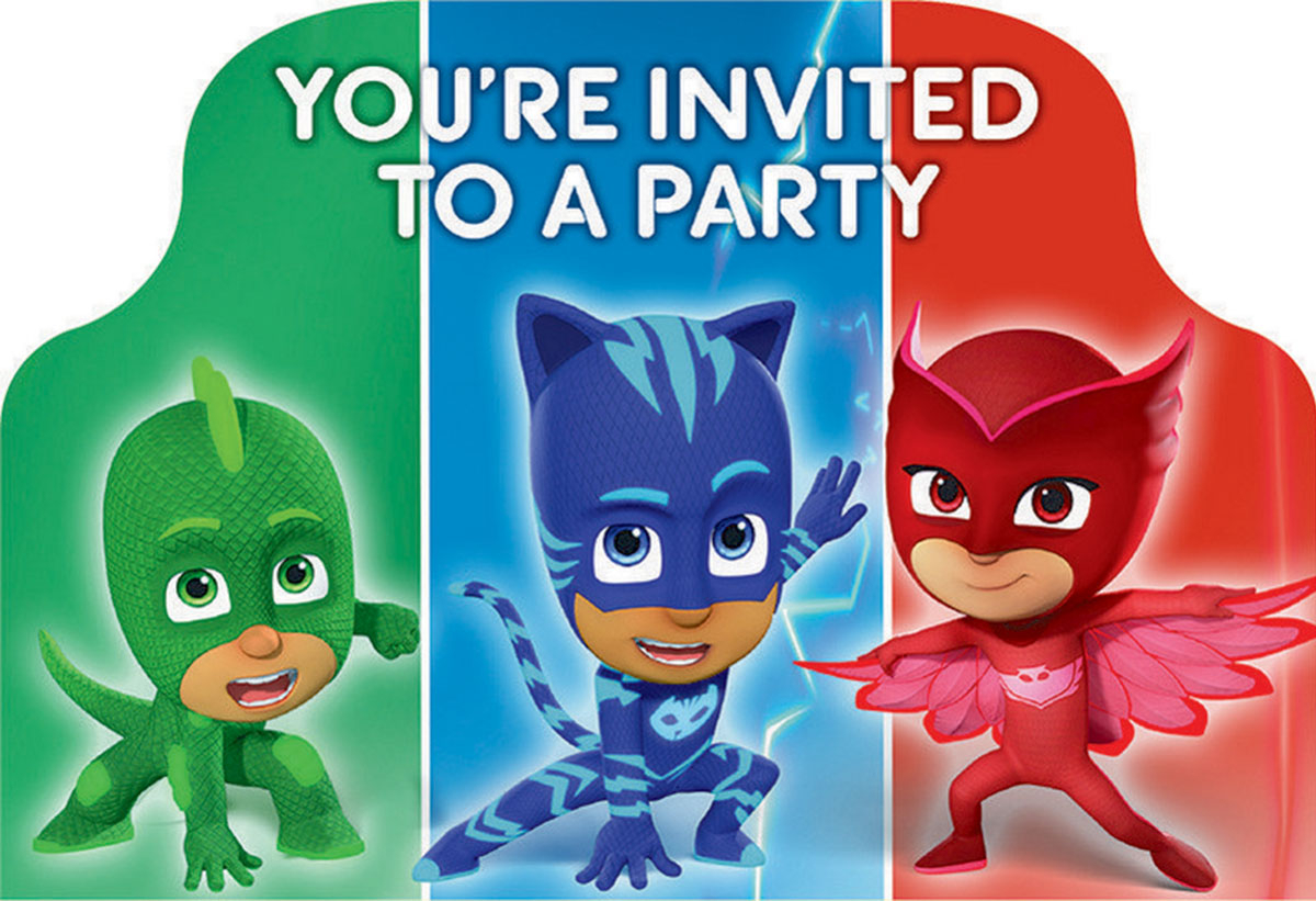 PJ Masks Postcard Invitations