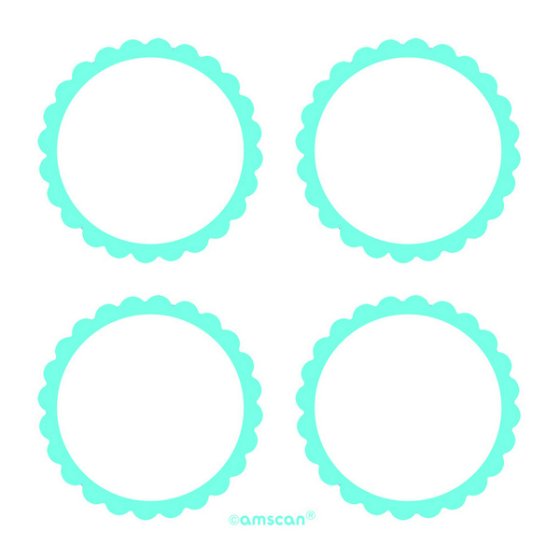 Labels Scalloped - Caribbean Blue