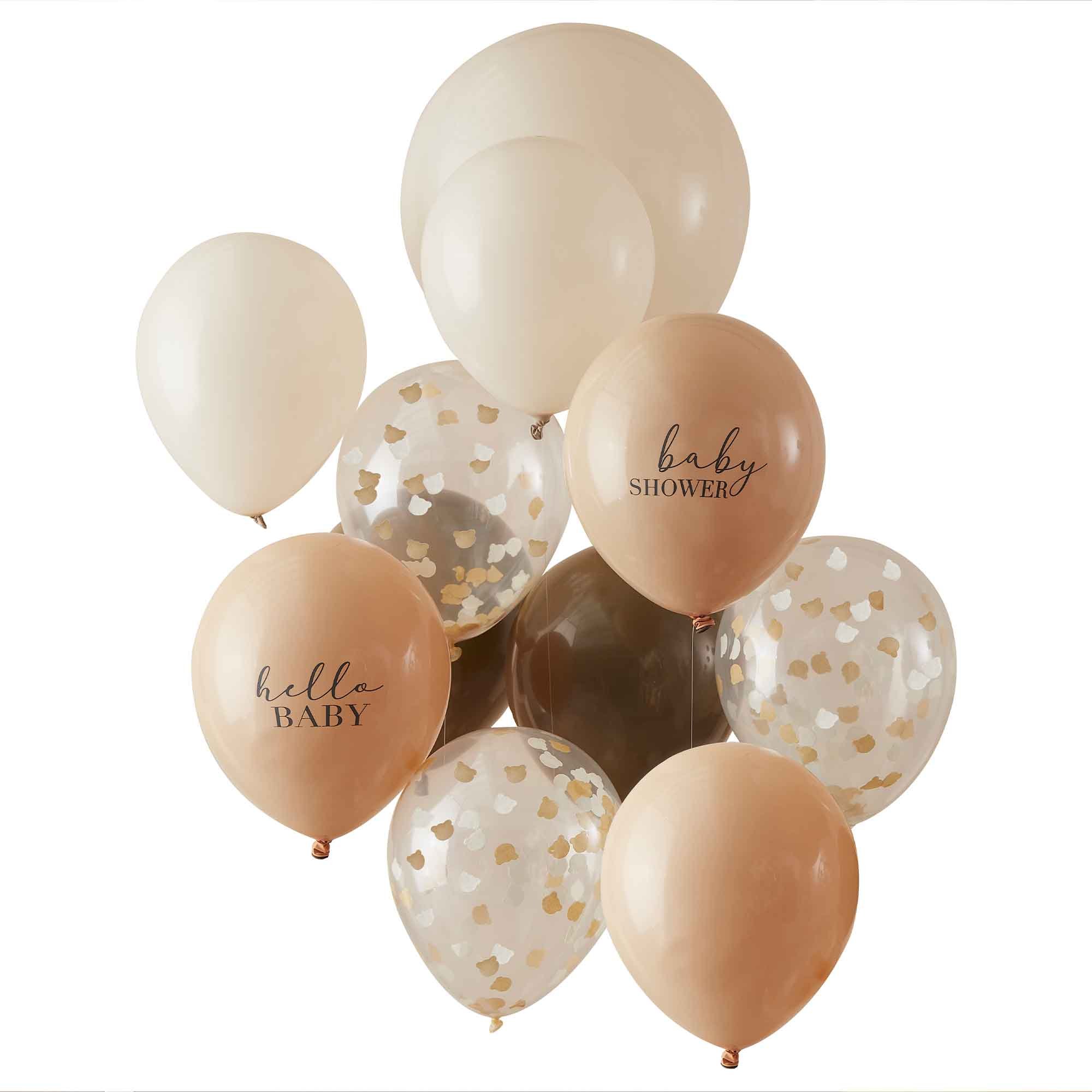 Baby Bear Balloon Bundle Mixed Slogan & Confetti Taupe
