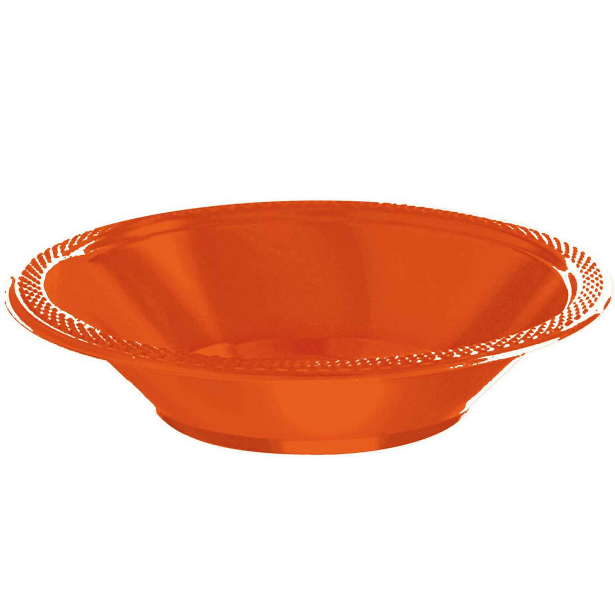 Premium Plastic Bowls 355ml 20 Pack - Orange