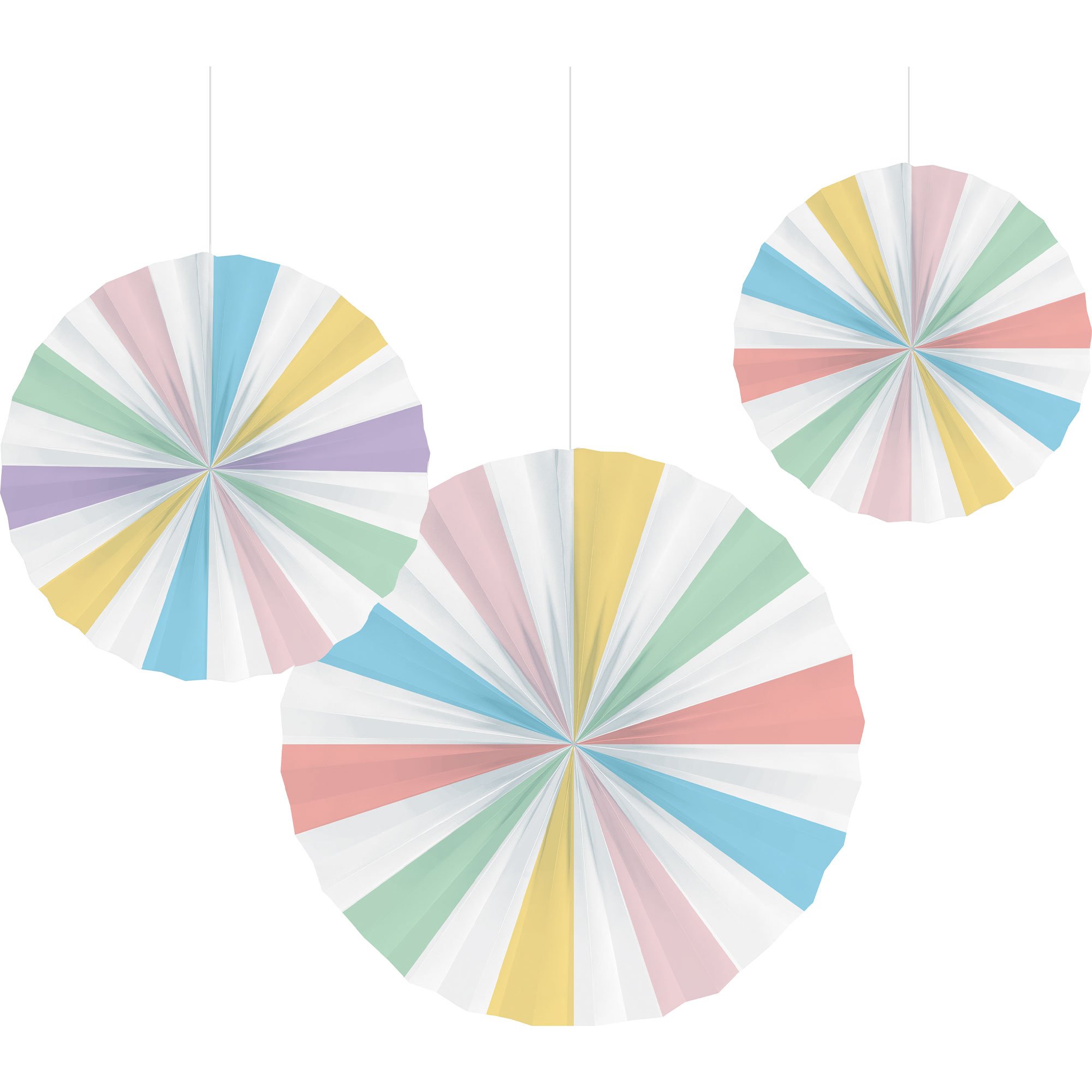 Pastel Celebrations Paper Fan Decorations 25cm, 30cm & 40cm