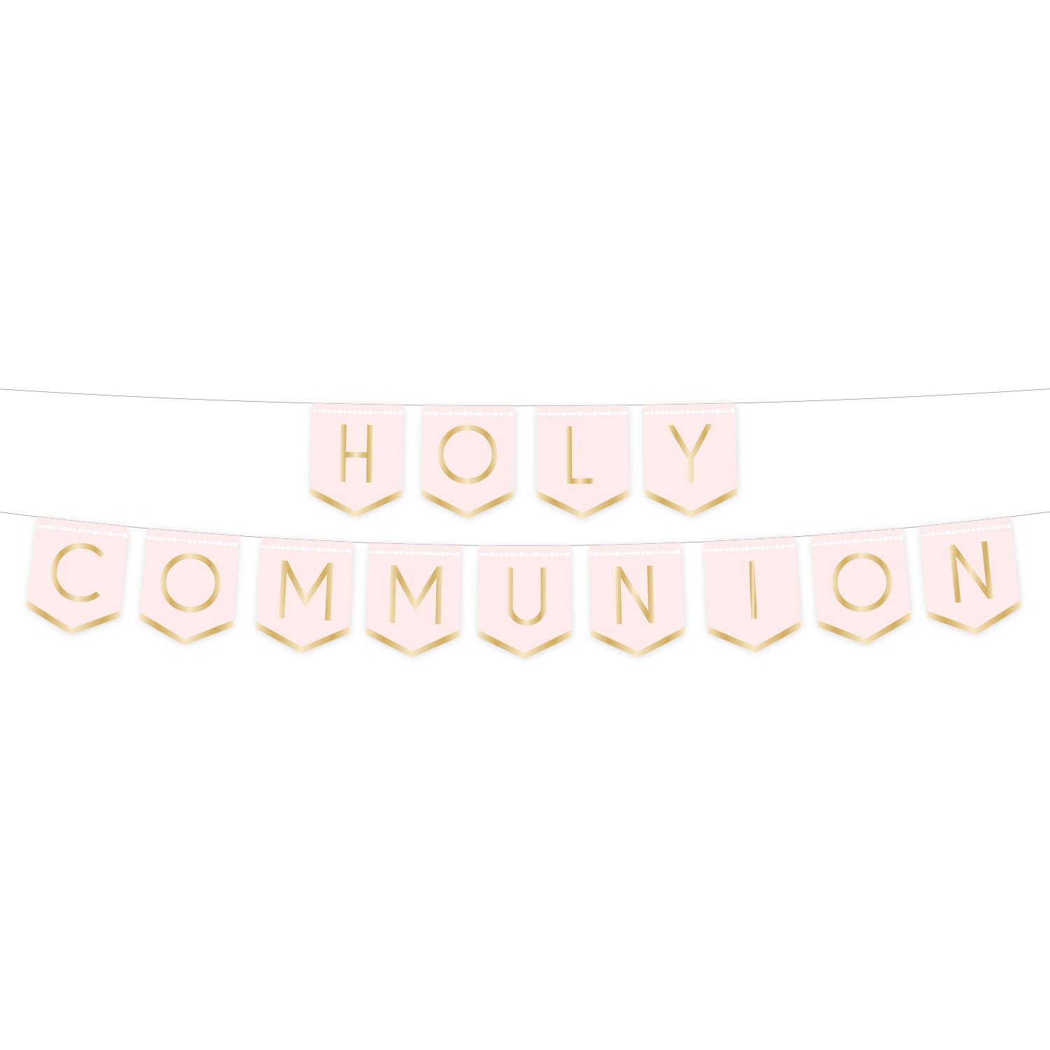 Botanical Celebration Pink Holy Communion Pennant Banner