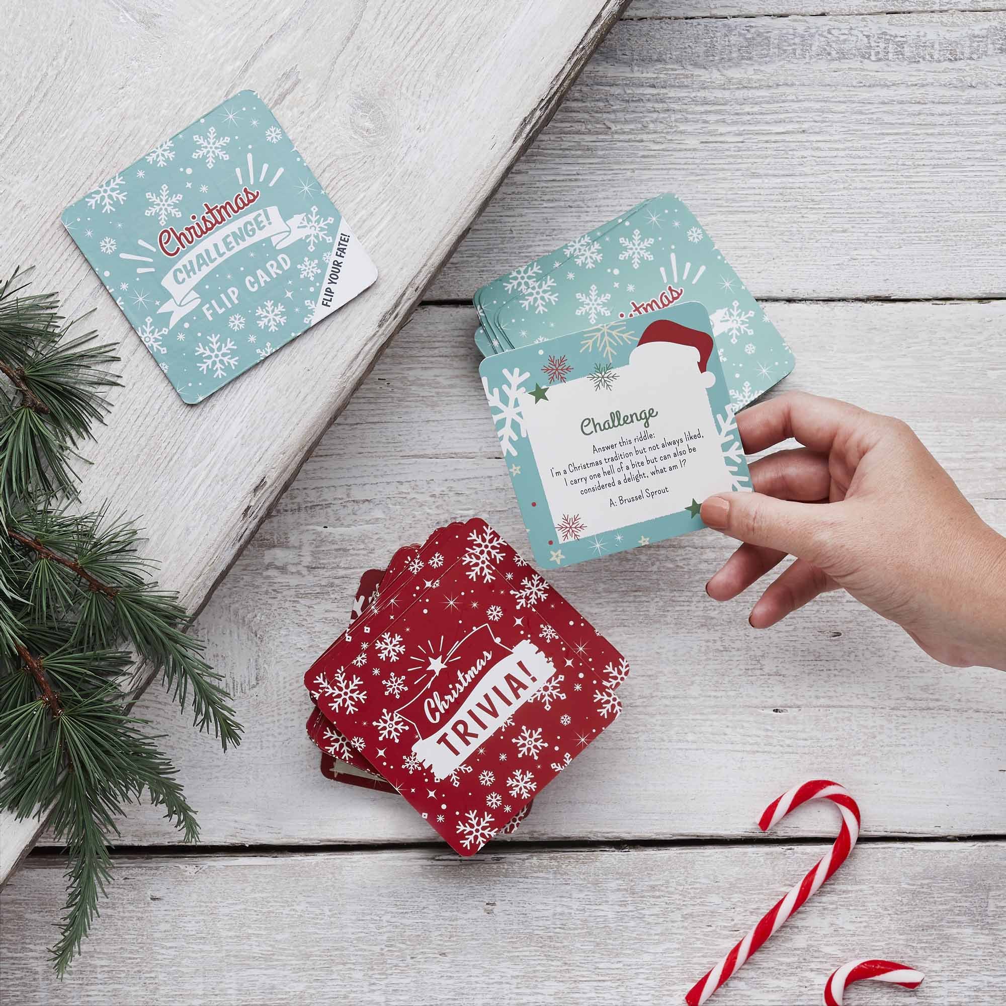 Festive Fun Flip your Fate' Christmas Trivia or Challenge Card Game