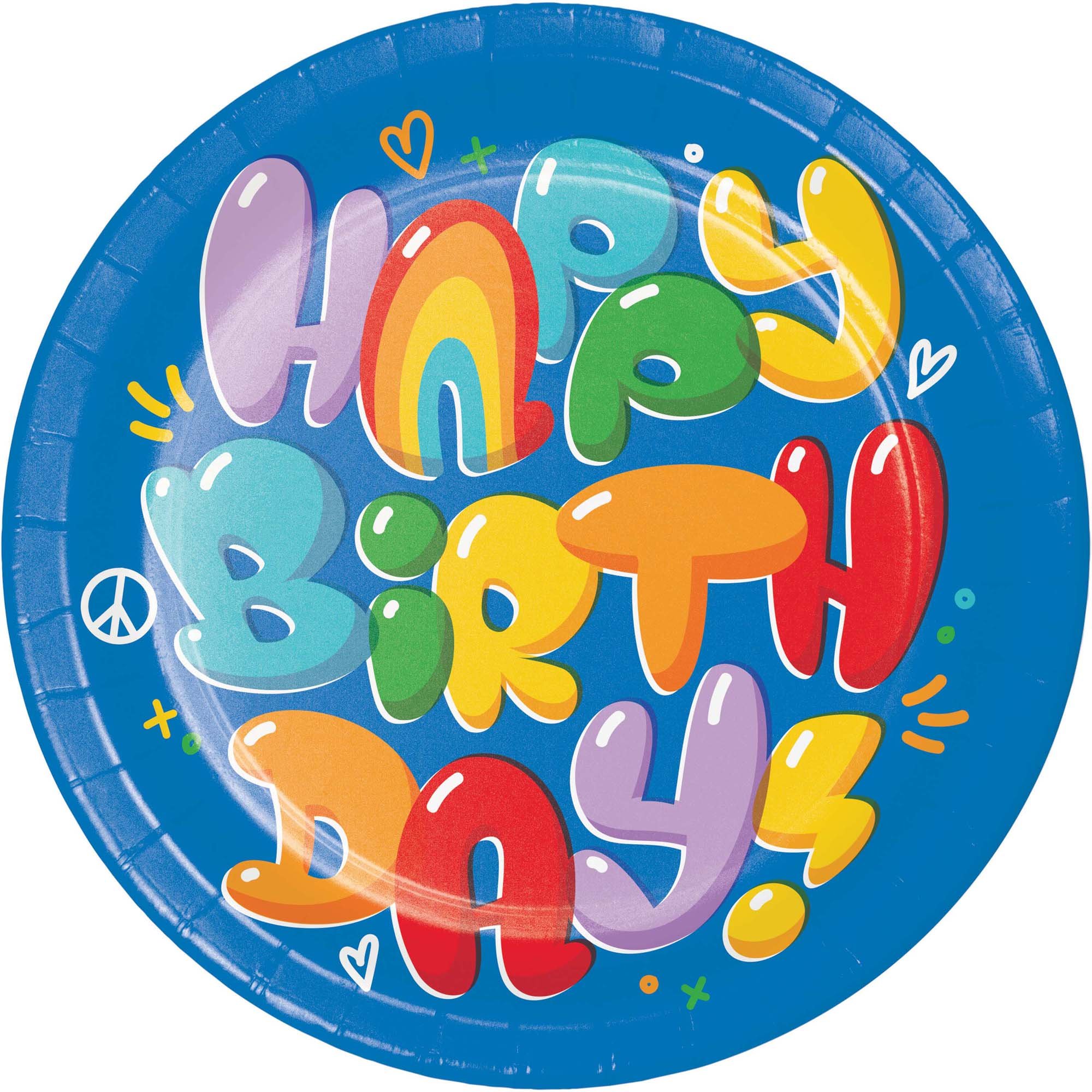 Bubbly Birthday 23cm Round Paper Plates NPC