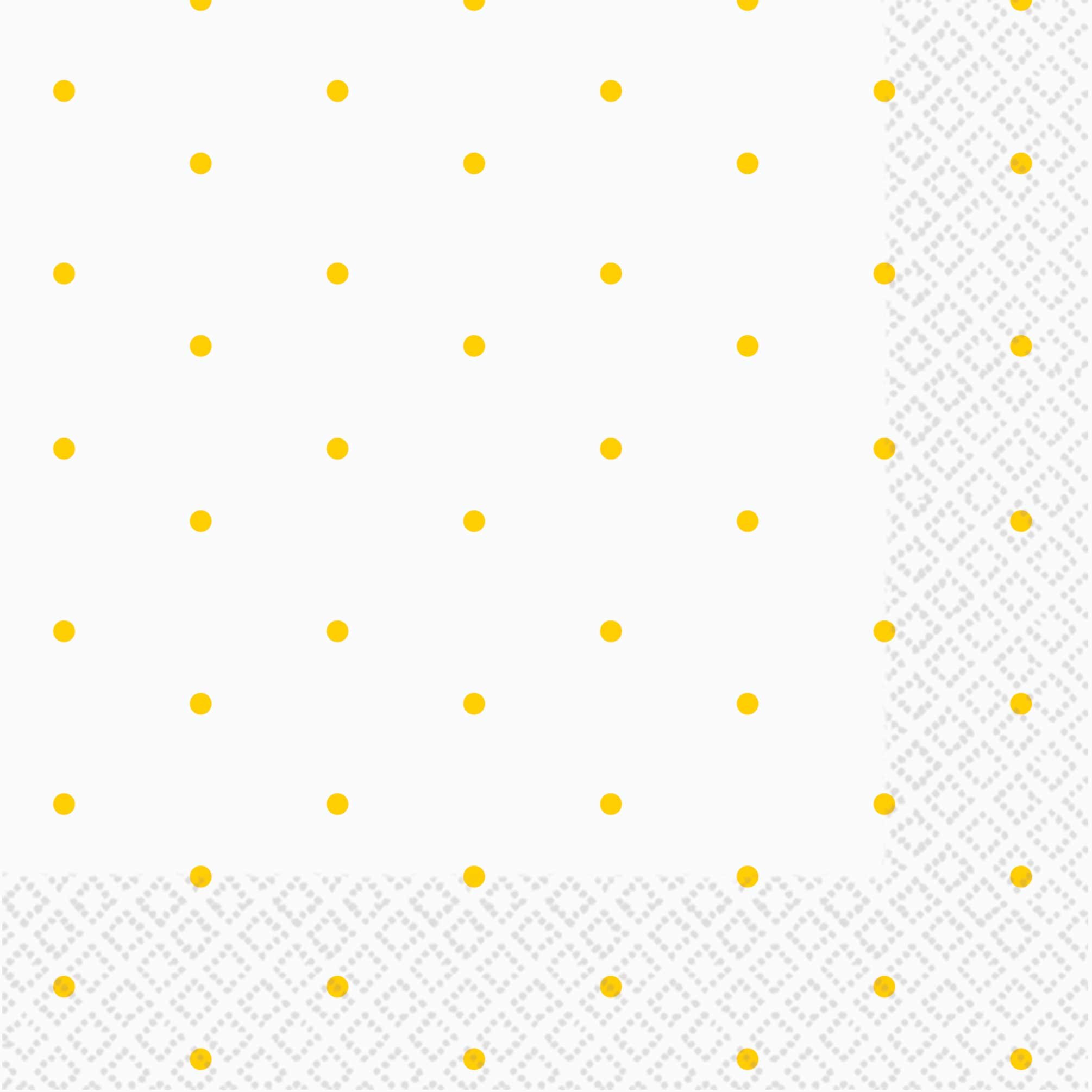 Dots Beverage Napkins 16 Pack 2 PLY -  Sunshine Yellow