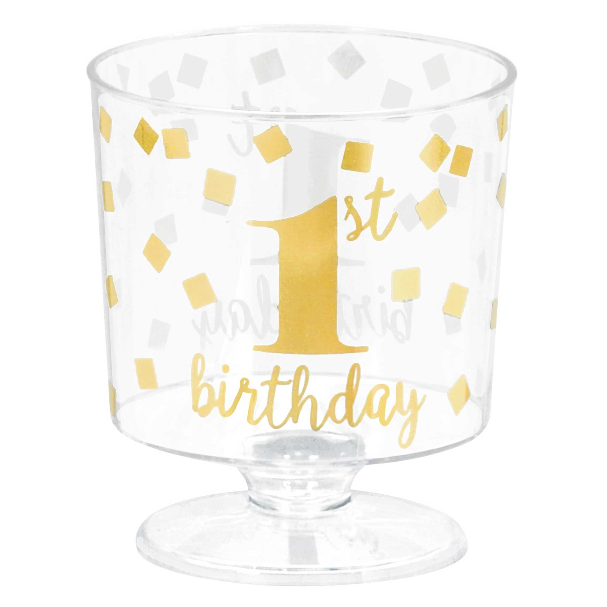 1st Birthday Hot-Stamped Tiny Pedestal Clear Cup