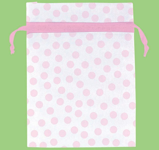 Pink Dots Organza Bags 12ct