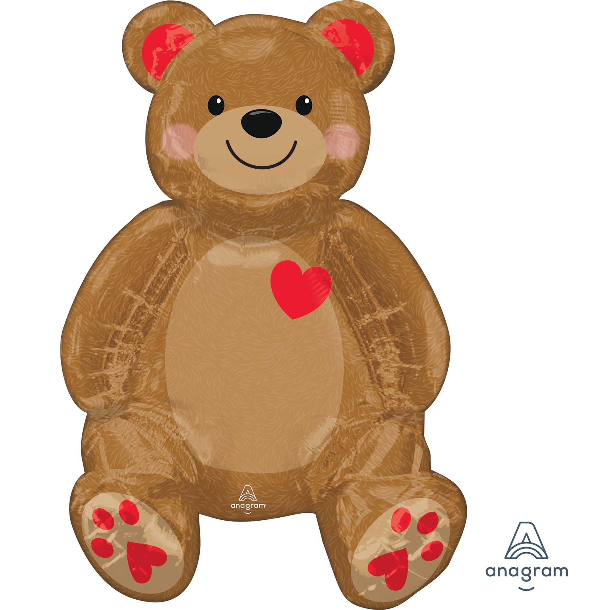 CI: Multi-Balloon Sitting Teddy & Love Hearts A75