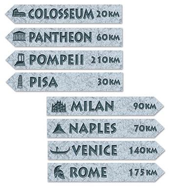 Beistle Italian Street Signs Cutouts