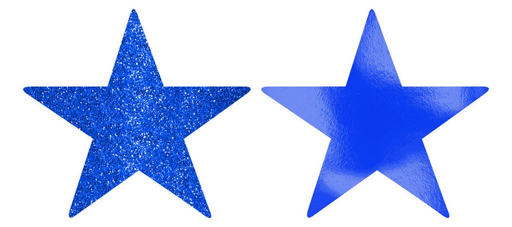 Solid Star Cutouts Foil & Glitter -  Bright Royal Blue