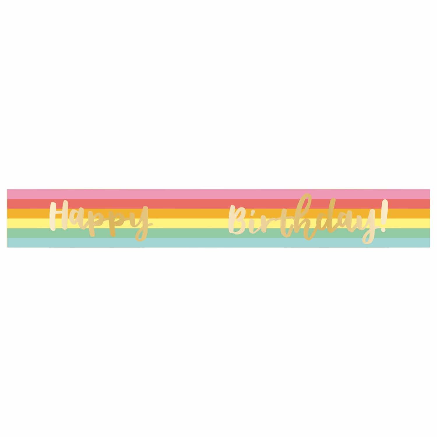 Customisable Banner Happy Birthday Rainbow Add-An-Age Foil 1.8m