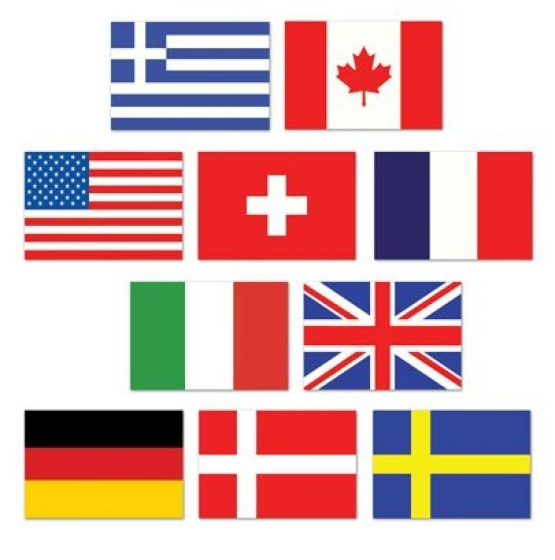 Beistle International Mini Flags Cutouts