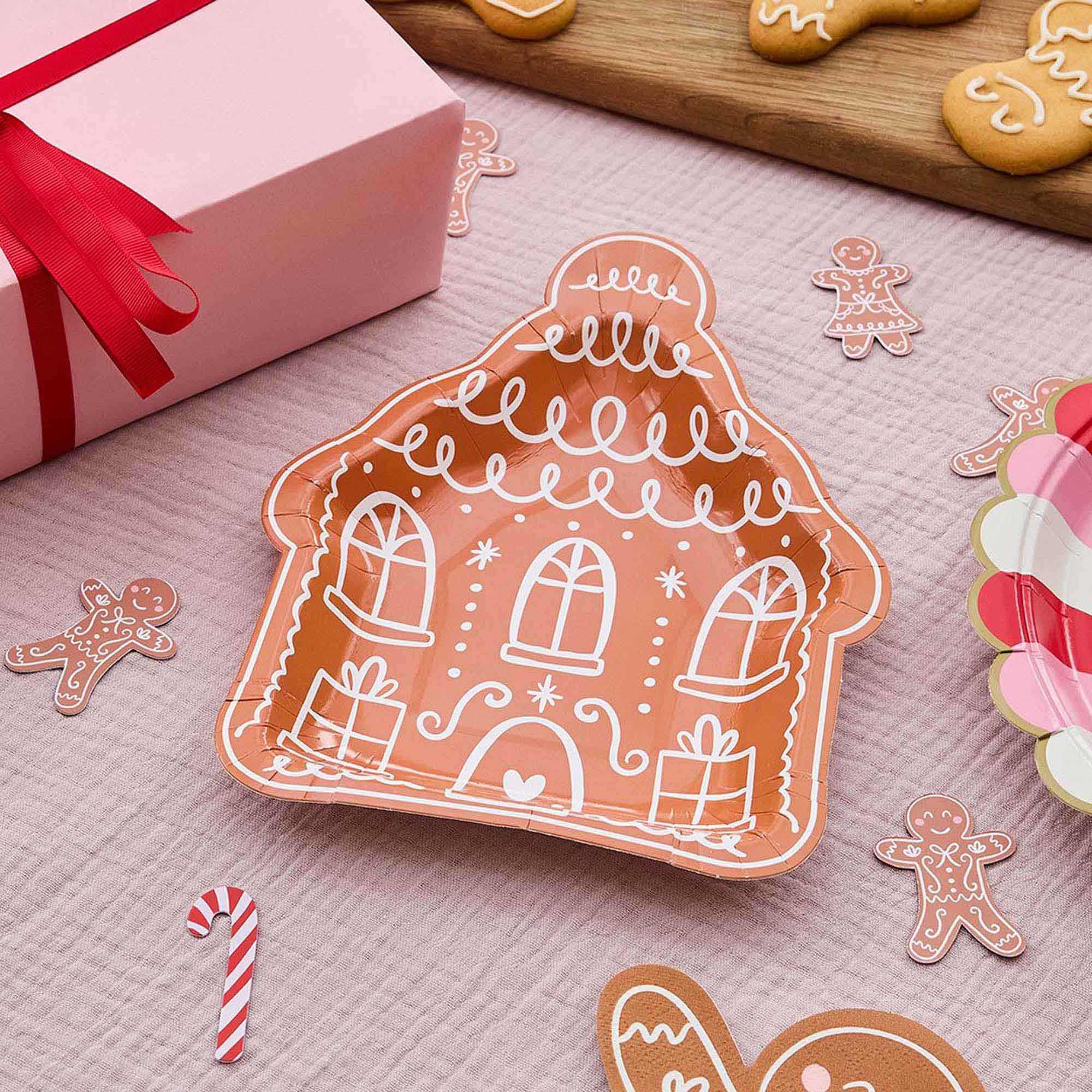 Gingerbread House Shaped Paper Plate NPC