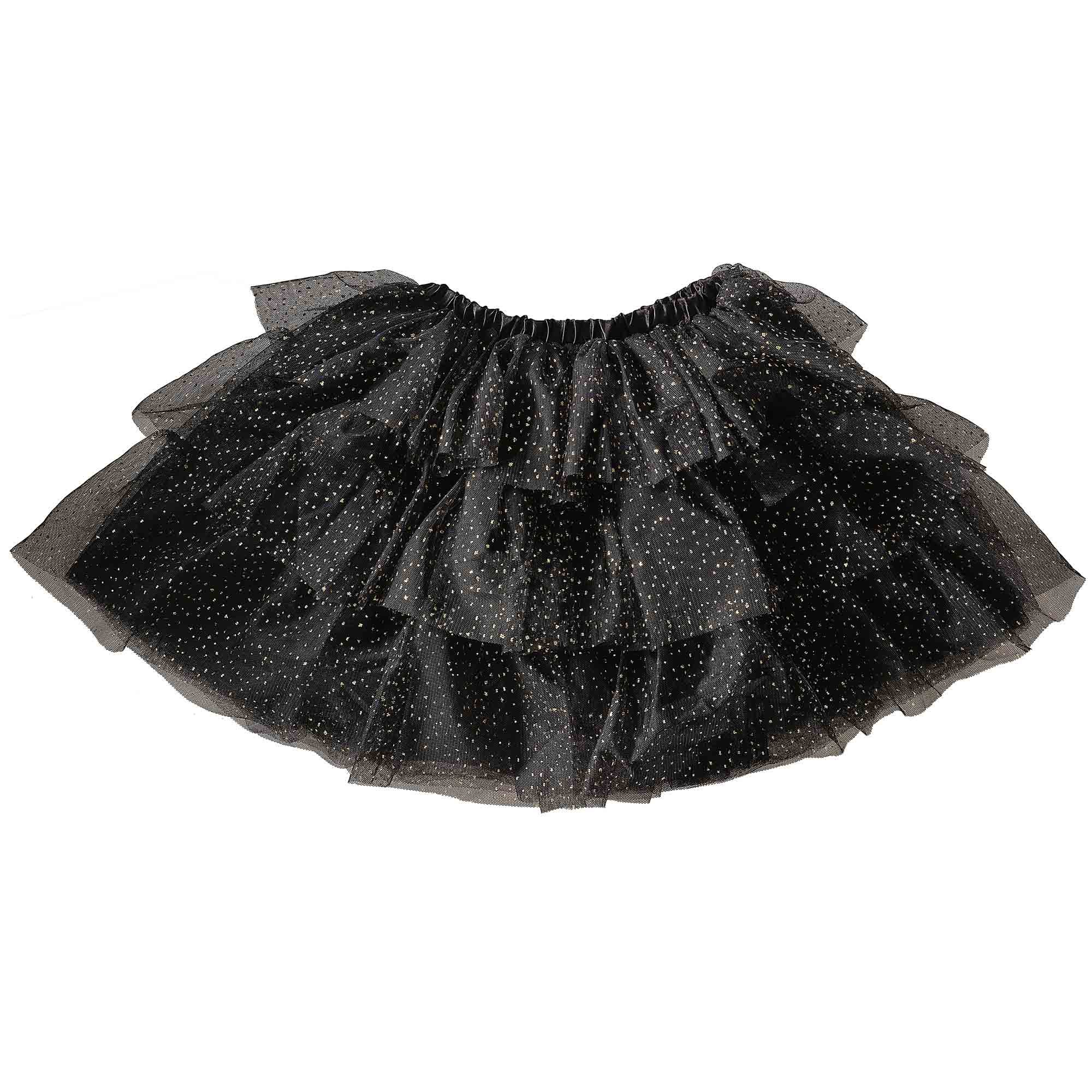 Fancy Dress Black & Gold Sparkle Tutu 5-7 Years Costume