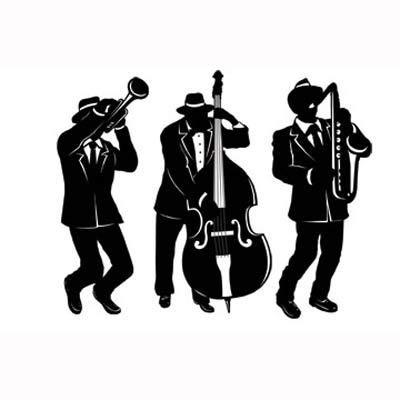 Beistle Jazz Band Trio Black & White  Silhouettes Cutouts