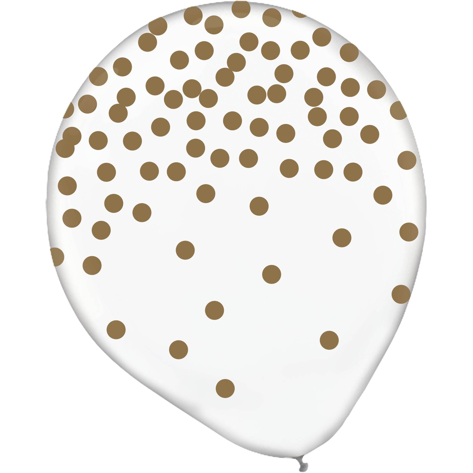 Gold Confetti 30cm Printed Top Heavy Latex Balloons, 6PK