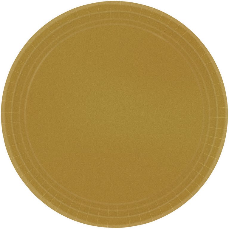 Paper Plates 23cm Round 20CT - Gold NPC