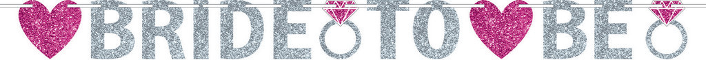 Bride to Be Glitter Illustrated Banner