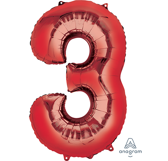 SuperShape Red Numeral 3.  L34