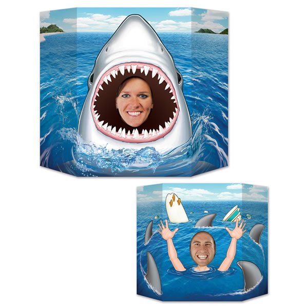 Beistle Shark & Swimmer Photo Prop