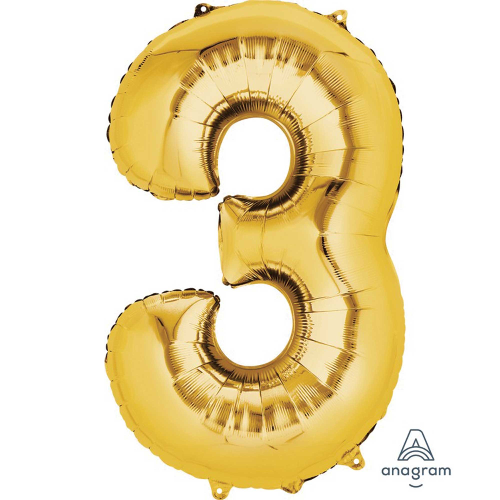 SuperShape Gold Numeral 3.  86cm L34