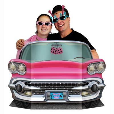 Beistle 50's Rock & Roll Pink Convertible Car Photo Prop