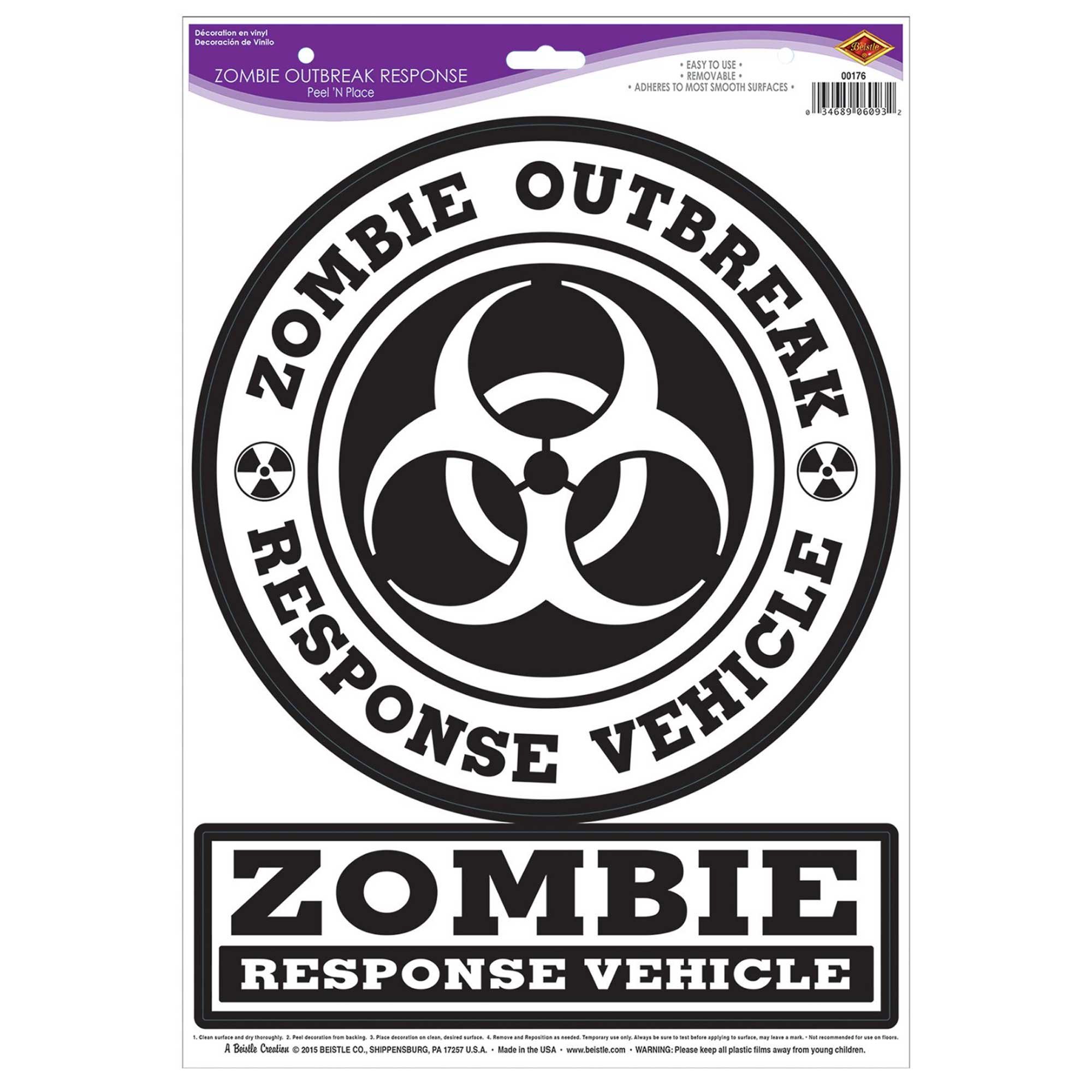 Beistle Zombie Outbreak Response Peel 'N Place