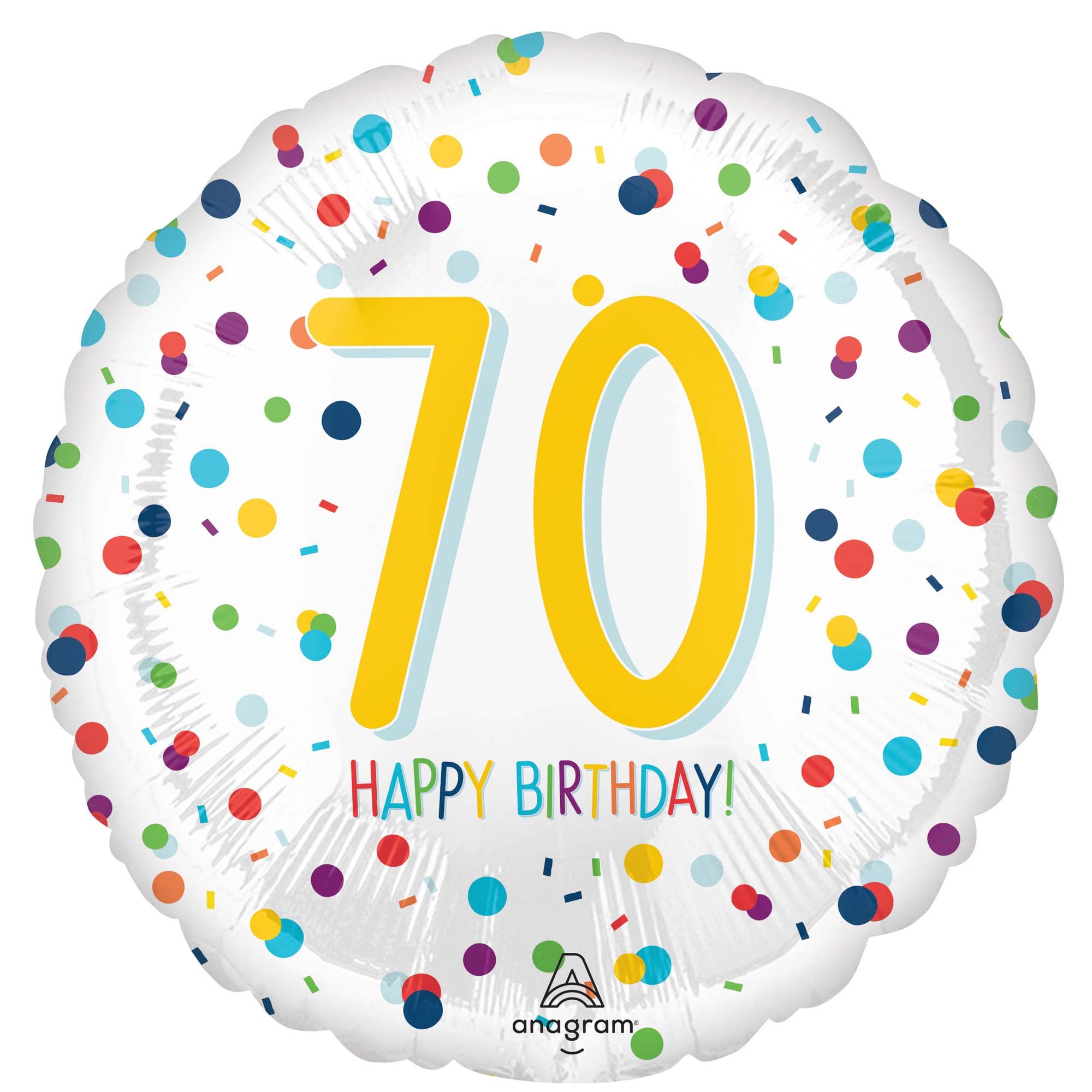 45cm Standard HX Confetti Birthday 70 S40