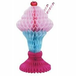 Beistle 50's Ice Cream Sundae Honeycomb Centrepiece