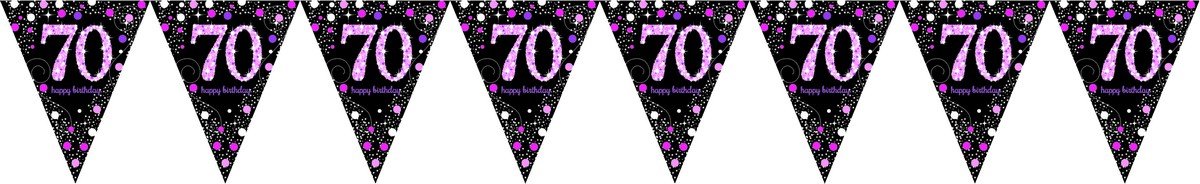 Pink Celebration 70 Prismatic Pennant Banner - Plastic