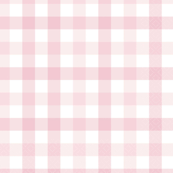 Gingham Lunch Napkin Pastel Pink