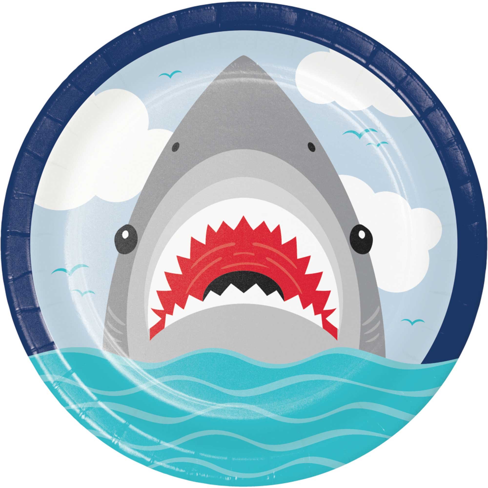 Shark Party Dinner Plates Paper 22cm