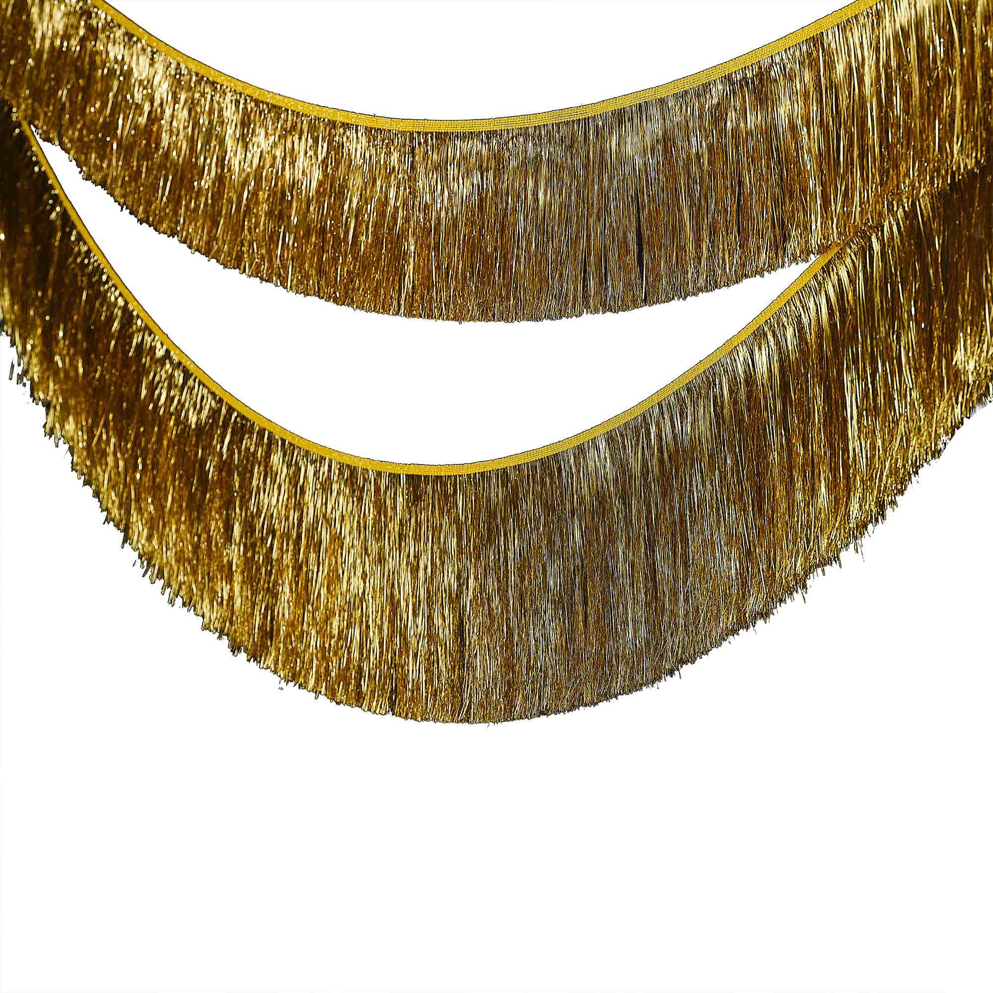 Merry & Bright Gold Tinsel Garland Decoration