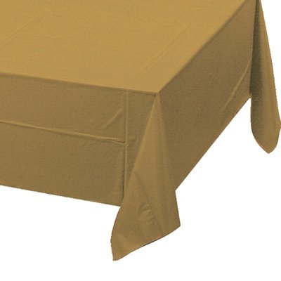 Glittering Gold Tablecover Plastic 137cm x 274cm