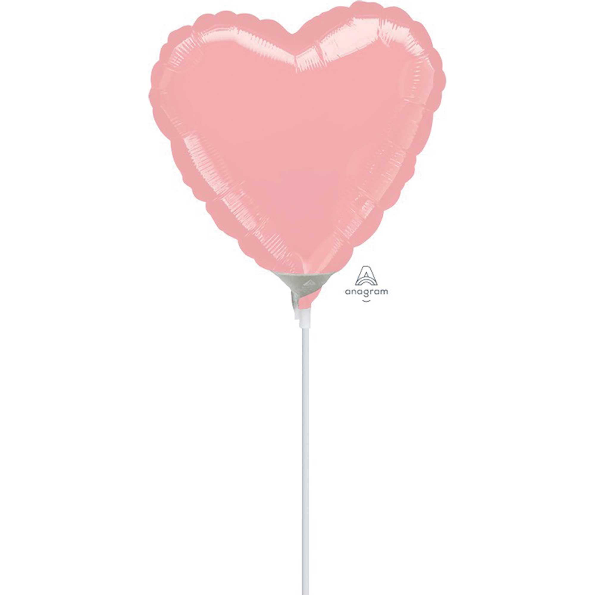 22cm Inflated Heart Pastel Pink A10