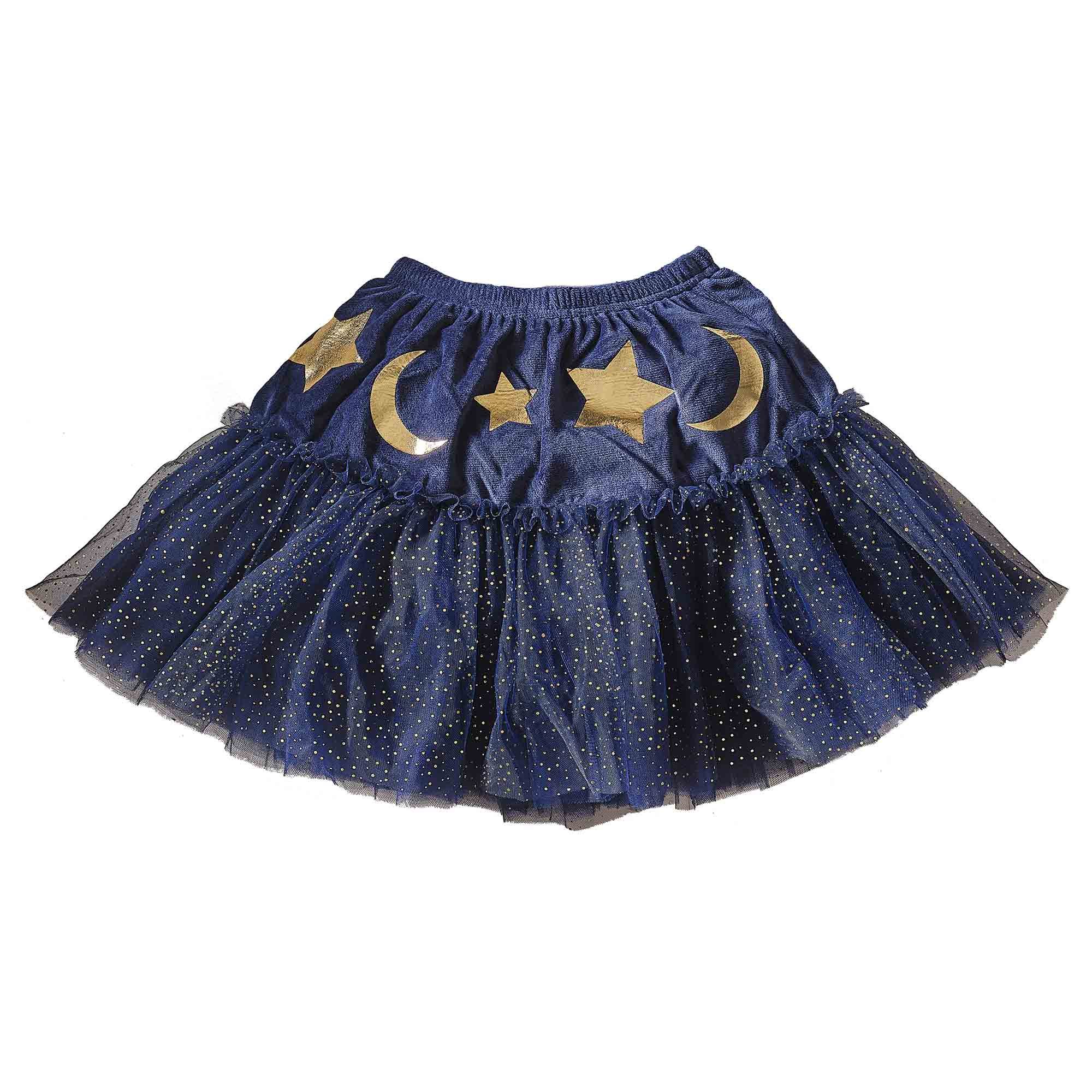 Fancy Dress Navy Velvet Sparkle Wizard Tutu 5-7 Years Costume