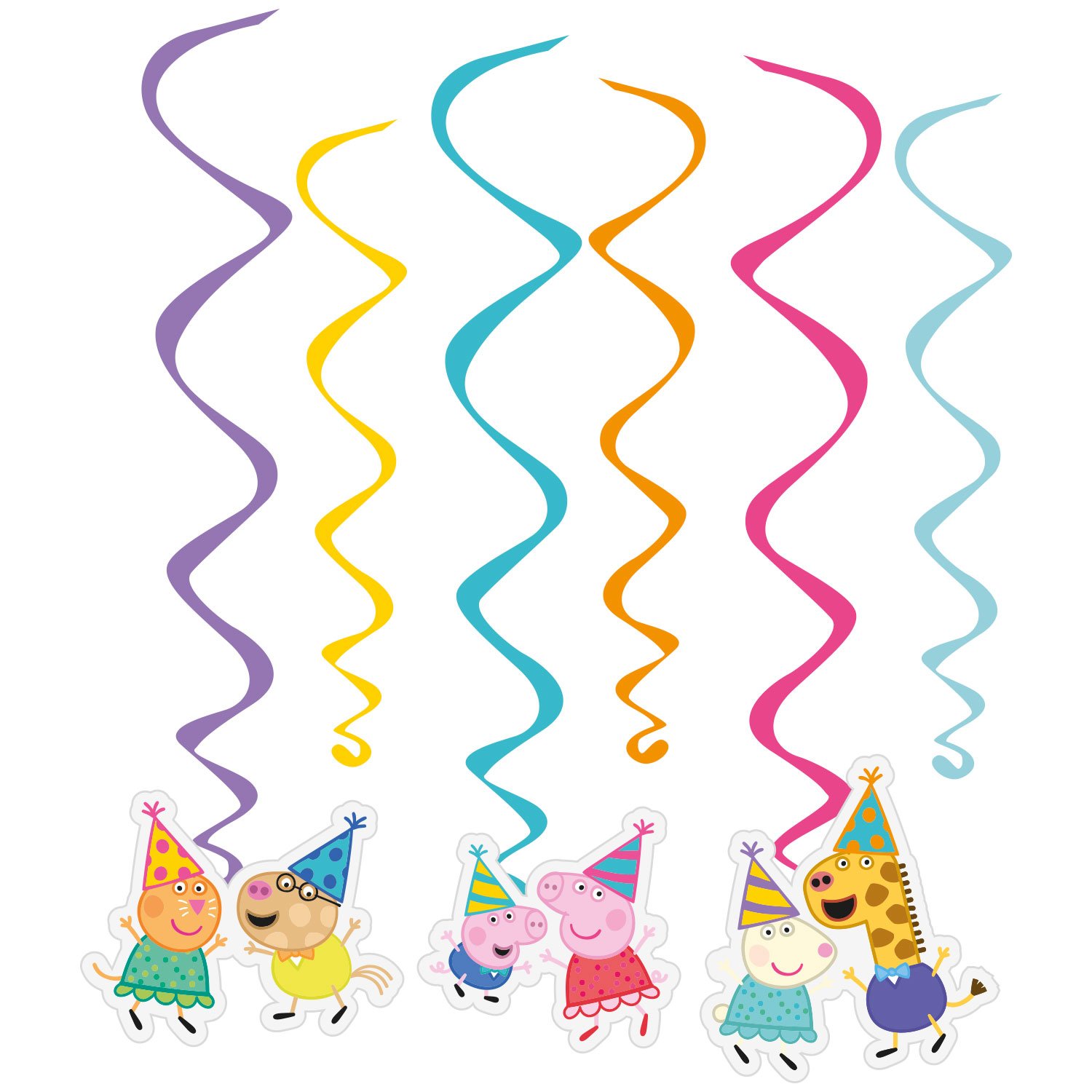 Peppa's Party Spiral Decorations