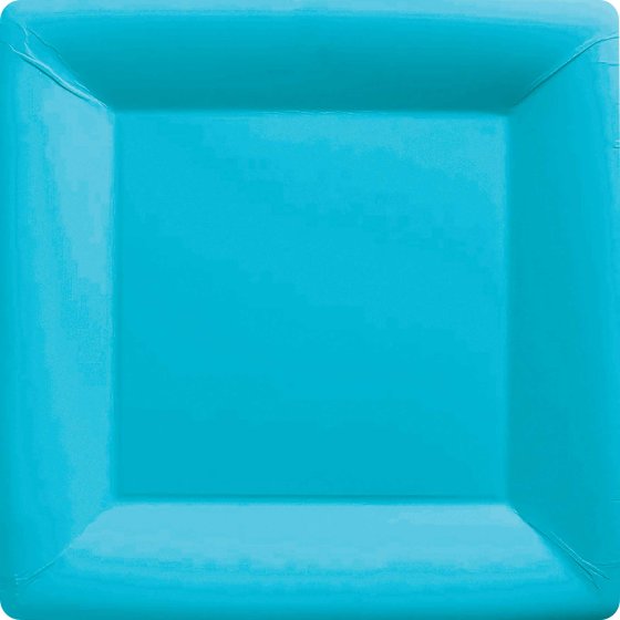 Paper Plates 26cm Square 20CT - Caribbean Blue