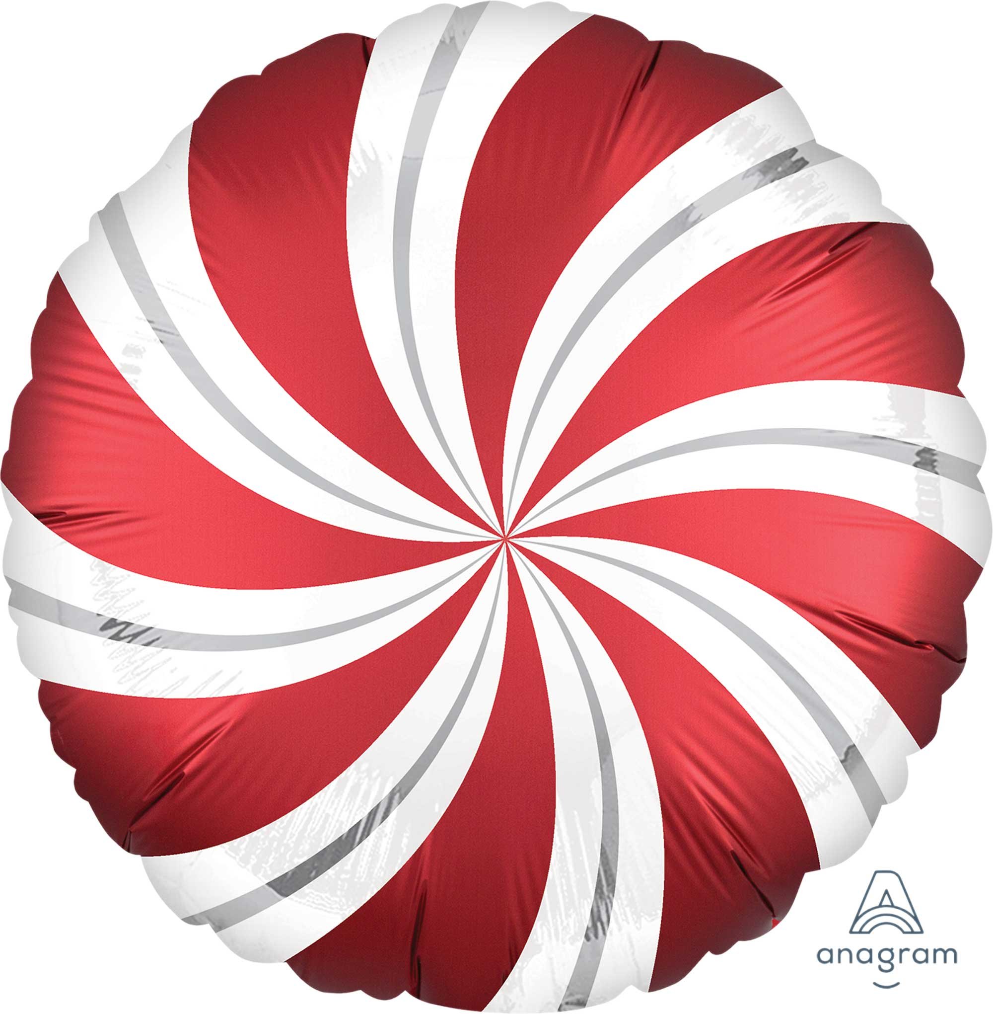 45cm Standard Satin XL Sangria Red Candy Cane Swirls S30